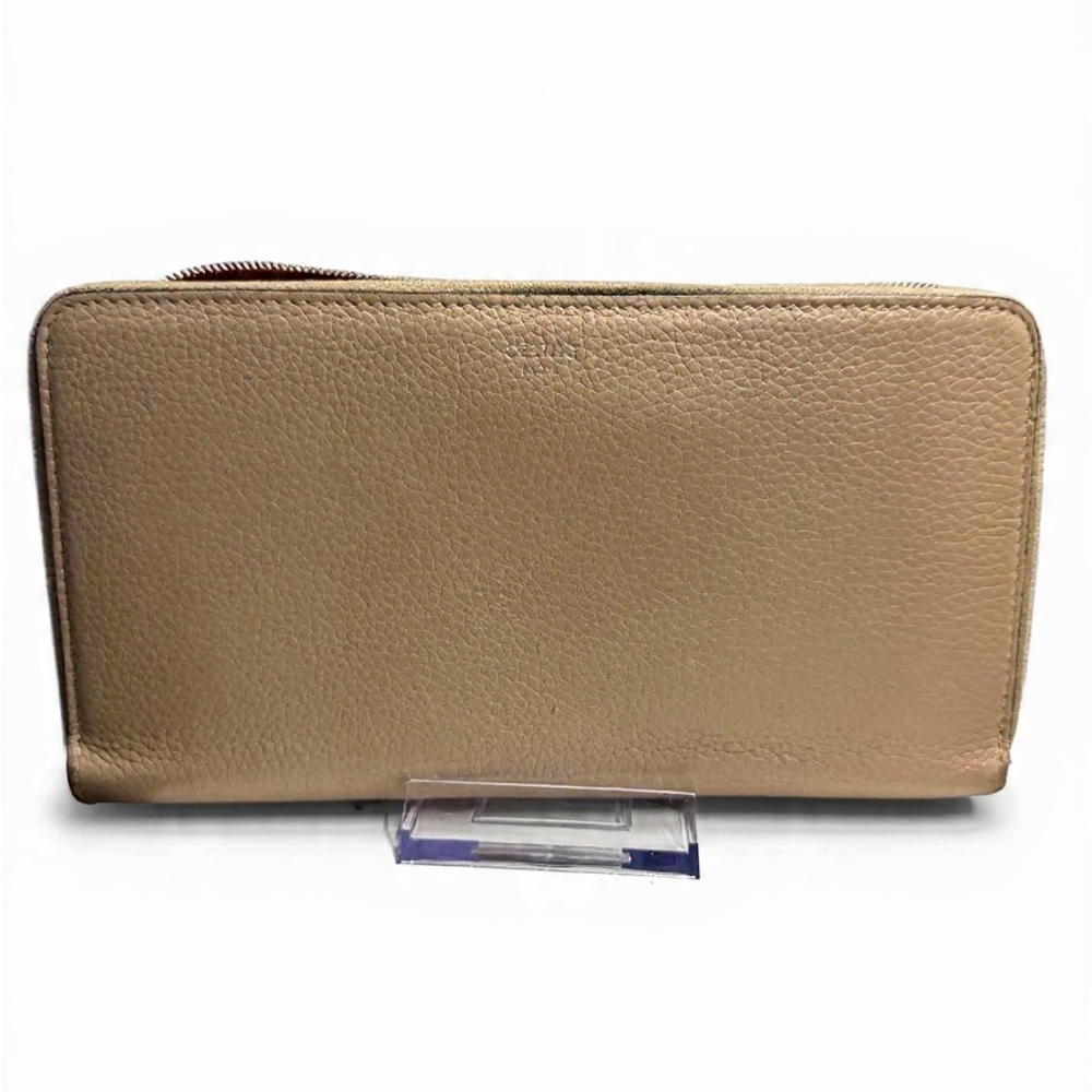 Celine Paris Beige Zip Wallet
